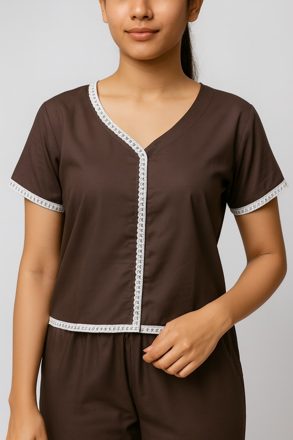 Sweetheart Neck Top With Cargo Pant