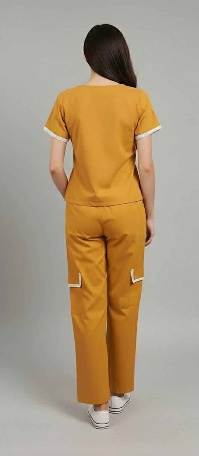 Sweetheart Neck Top With Cargo Pant