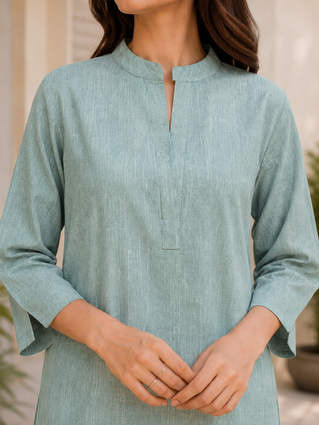 Women's Solid Cotton Straight Kurta with Trousers Set