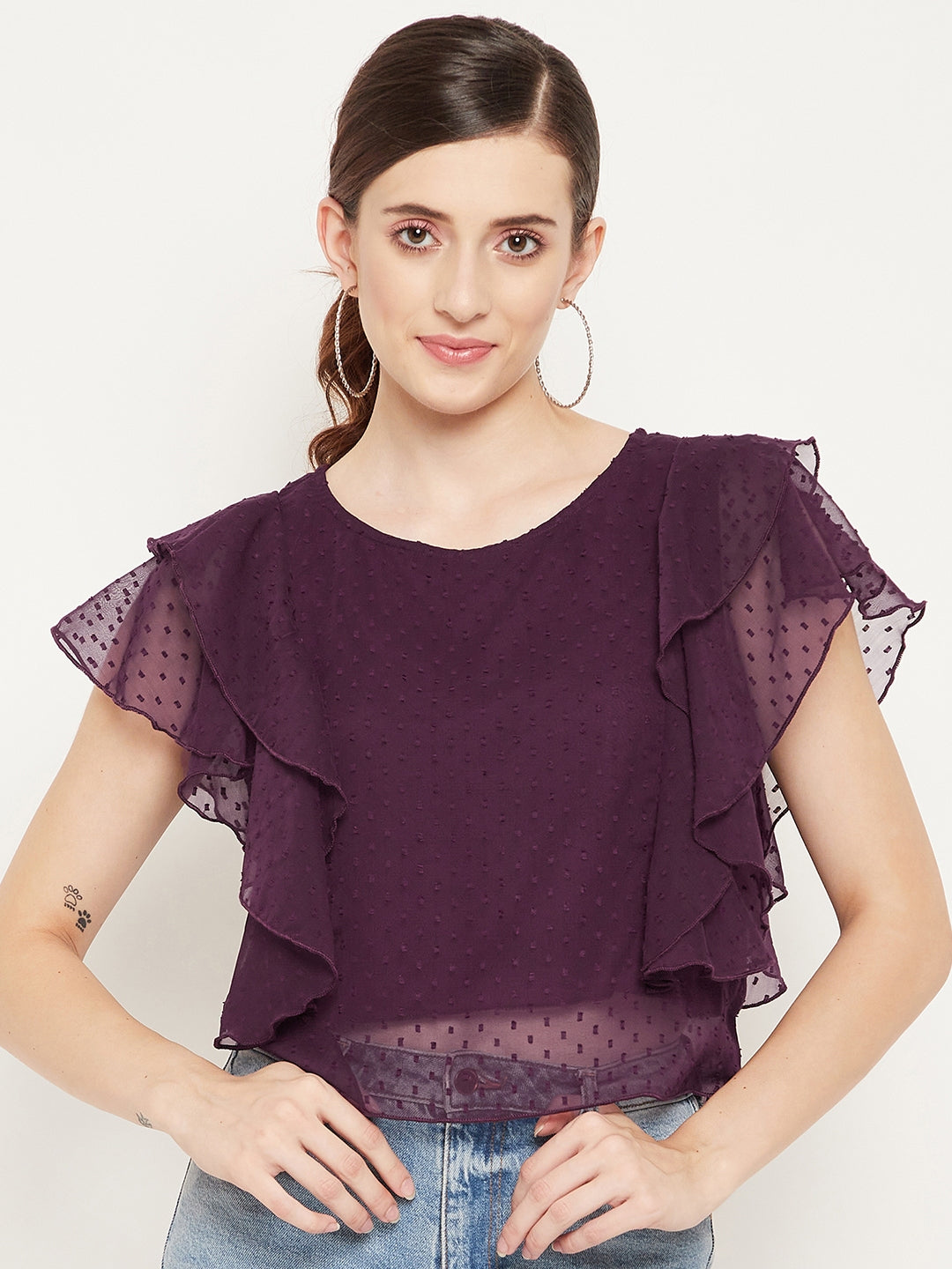 Buy Teemoods Women's Cotton Full Sleeves Purple Shirt-TM-1647S at Amazon.in