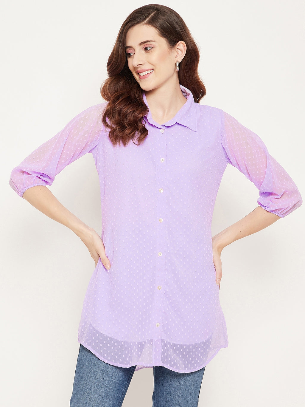 Mauve Shirt Collar Tunic