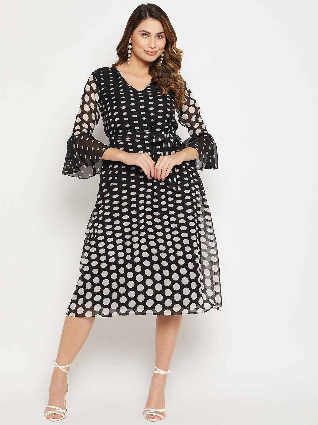 Bhayli maxidresseswomenindianwear  Buy Bhayli Polka Dot Print Rayon  Dress Online  Nykaa Fashion