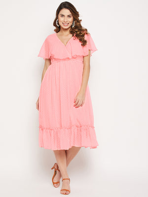 Self Design Empire Midi Georgette Dress