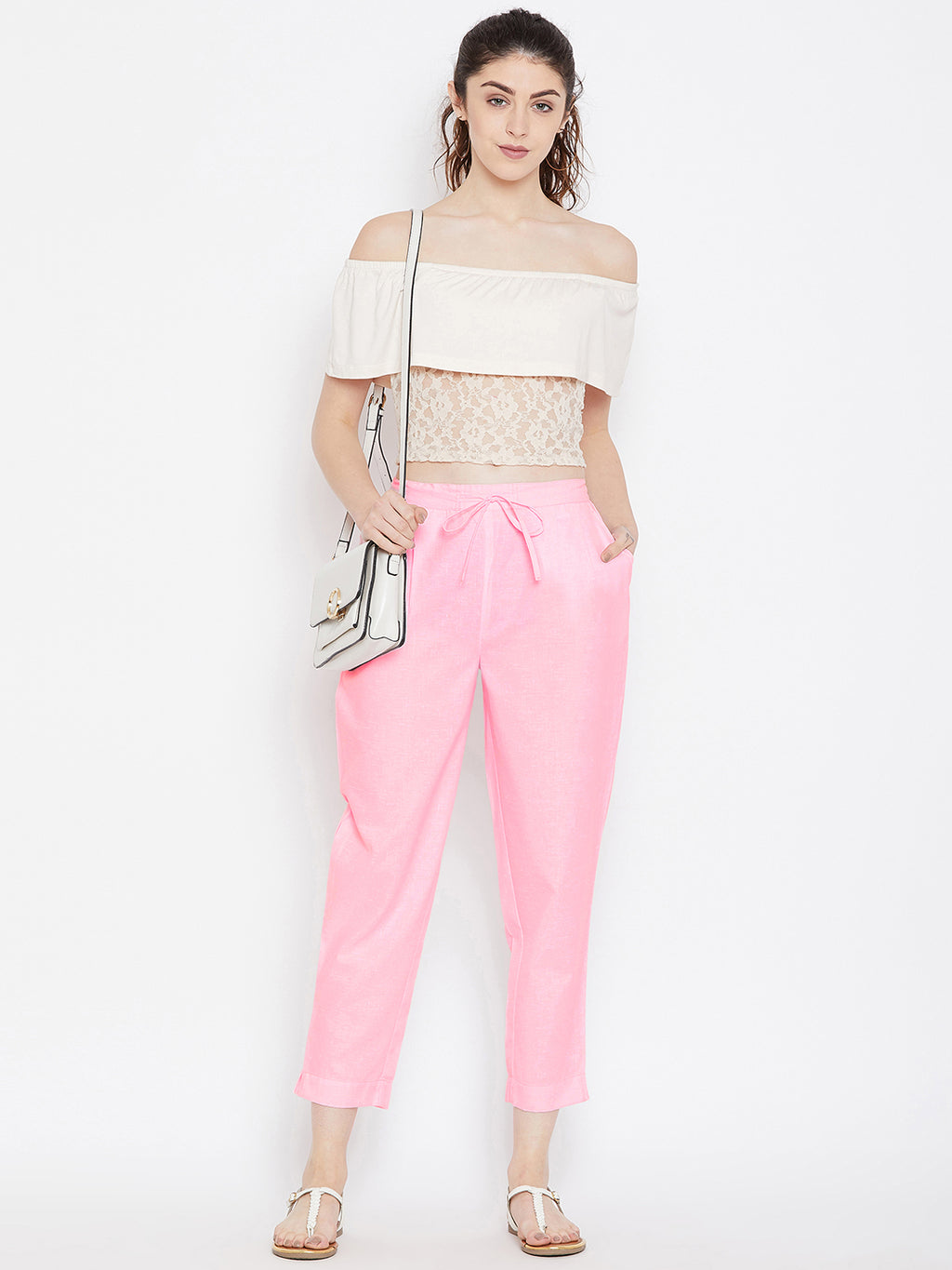 Pink Relaxed Fit Trouser (Sku- BLMD1901).