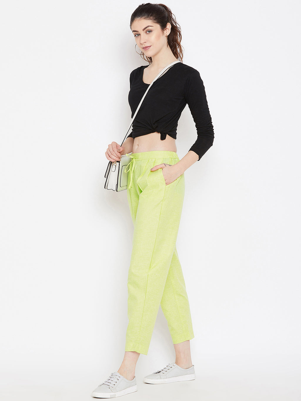 Straight Lime Green Trouser (Sku-BLMD1912).
