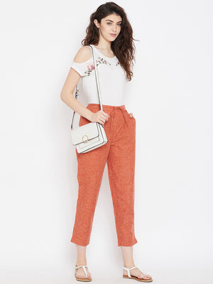 Straight Rust Trouser(Sku-BLMD1915).