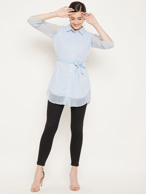 Blue Shirt Collar Tunic