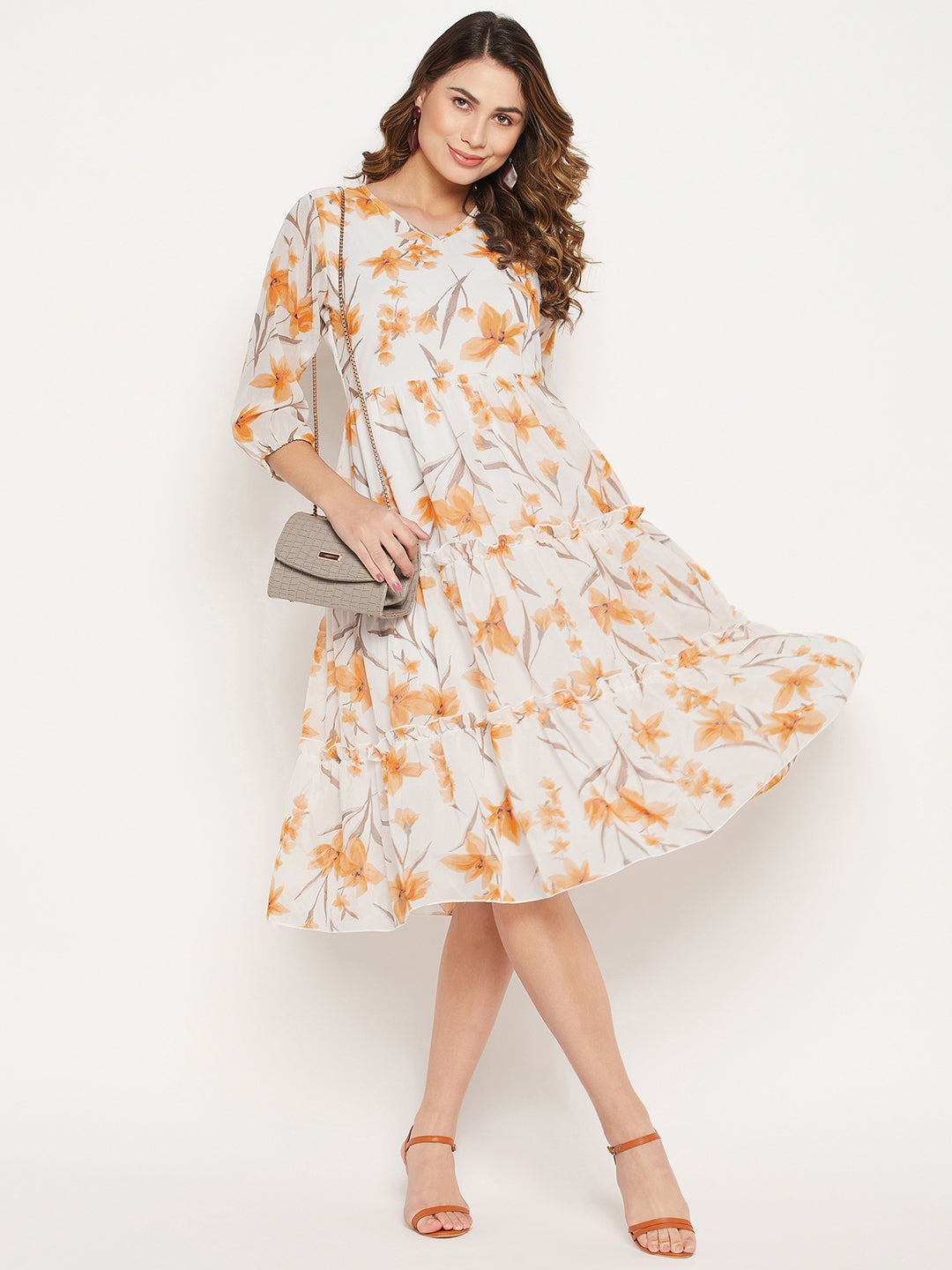 Floral Georgette A-Line Dress