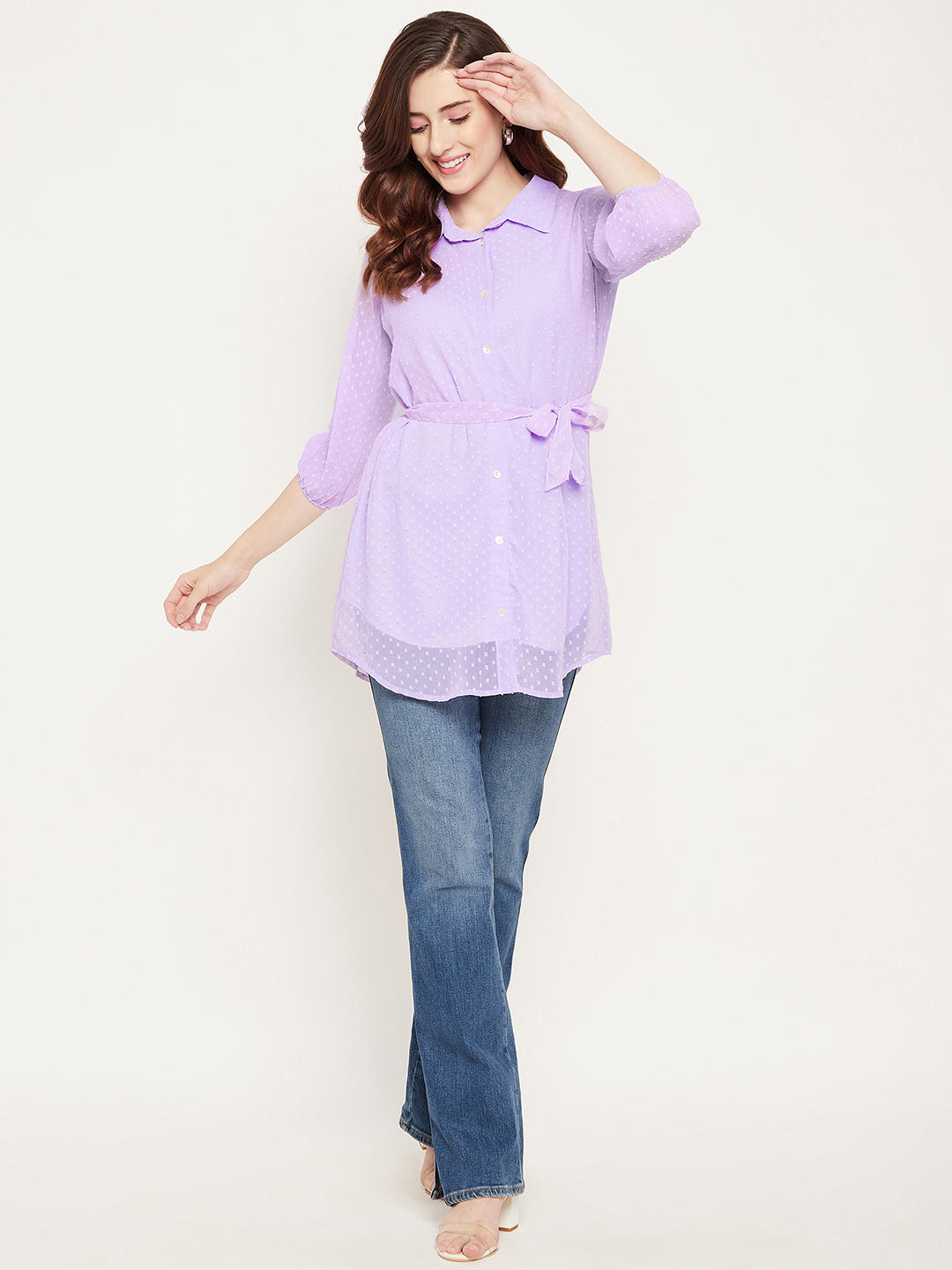 Mauve Shirt Collar Tunic