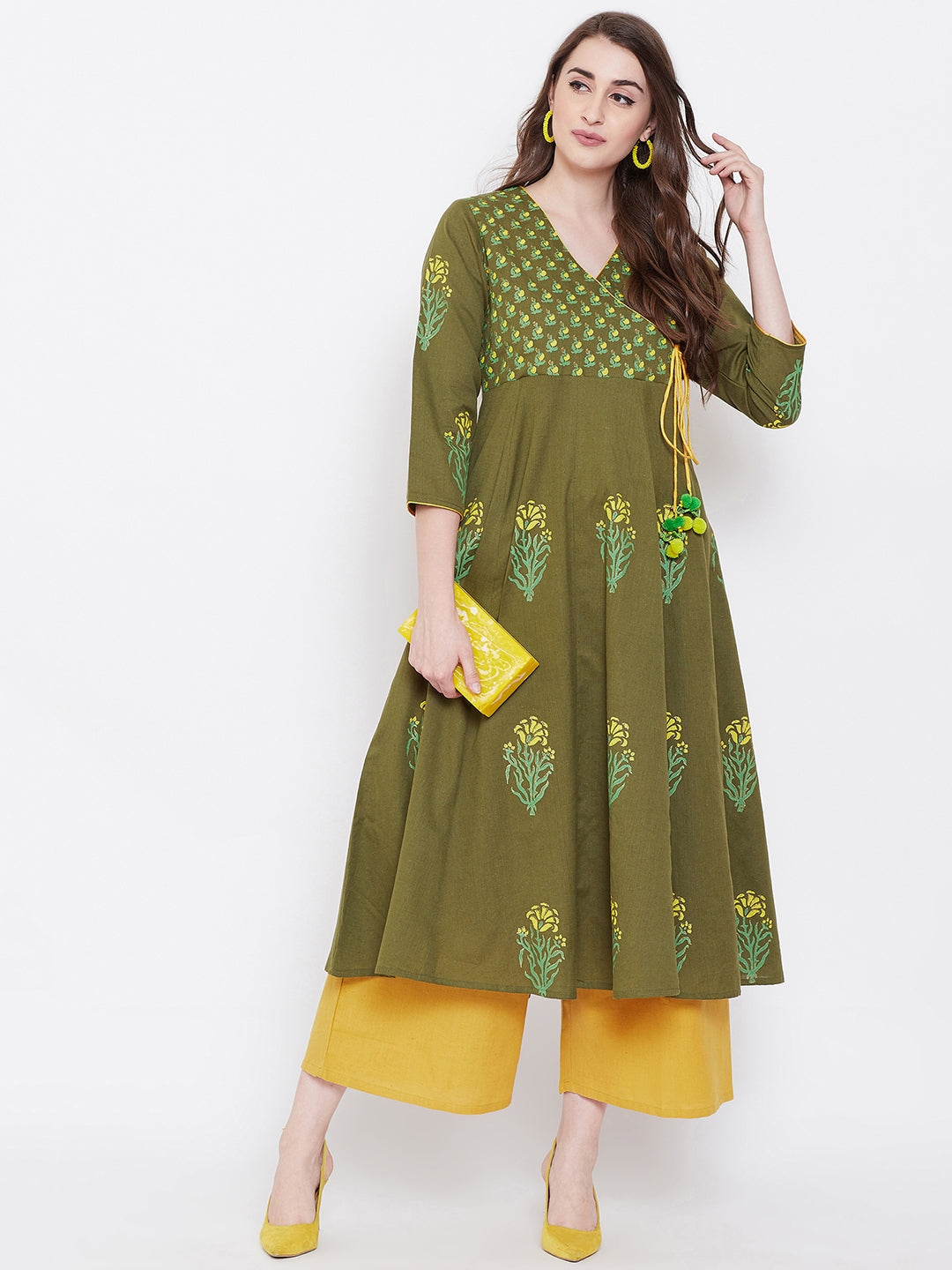 Women Block Print Anarkali Kurta (SKU-BLMD9905).