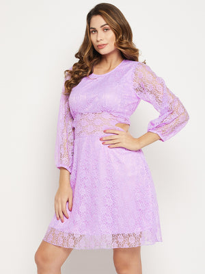Self Design Lace Bodycon Dress