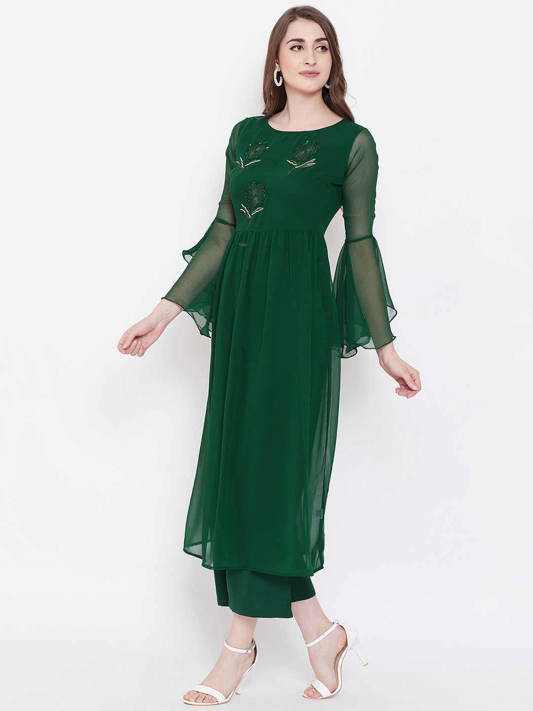 Embroidered Kurta and Palazzo Set.