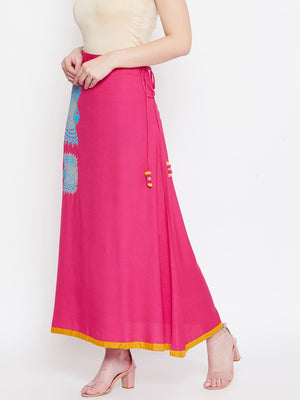 Fish block printed A line skirt.