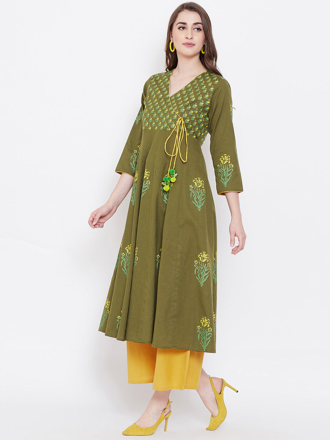 Women Block Print Anarkali Kurta (SKU-BLMD9905).