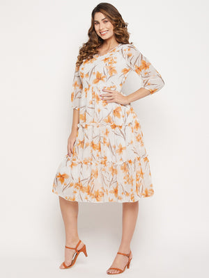 Floral Georgette A-Line Dress