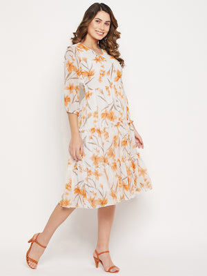 Floral Georgette A-Line Dress