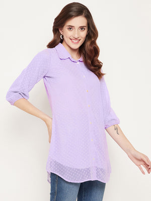 Mauve Shirt Collar Tunic