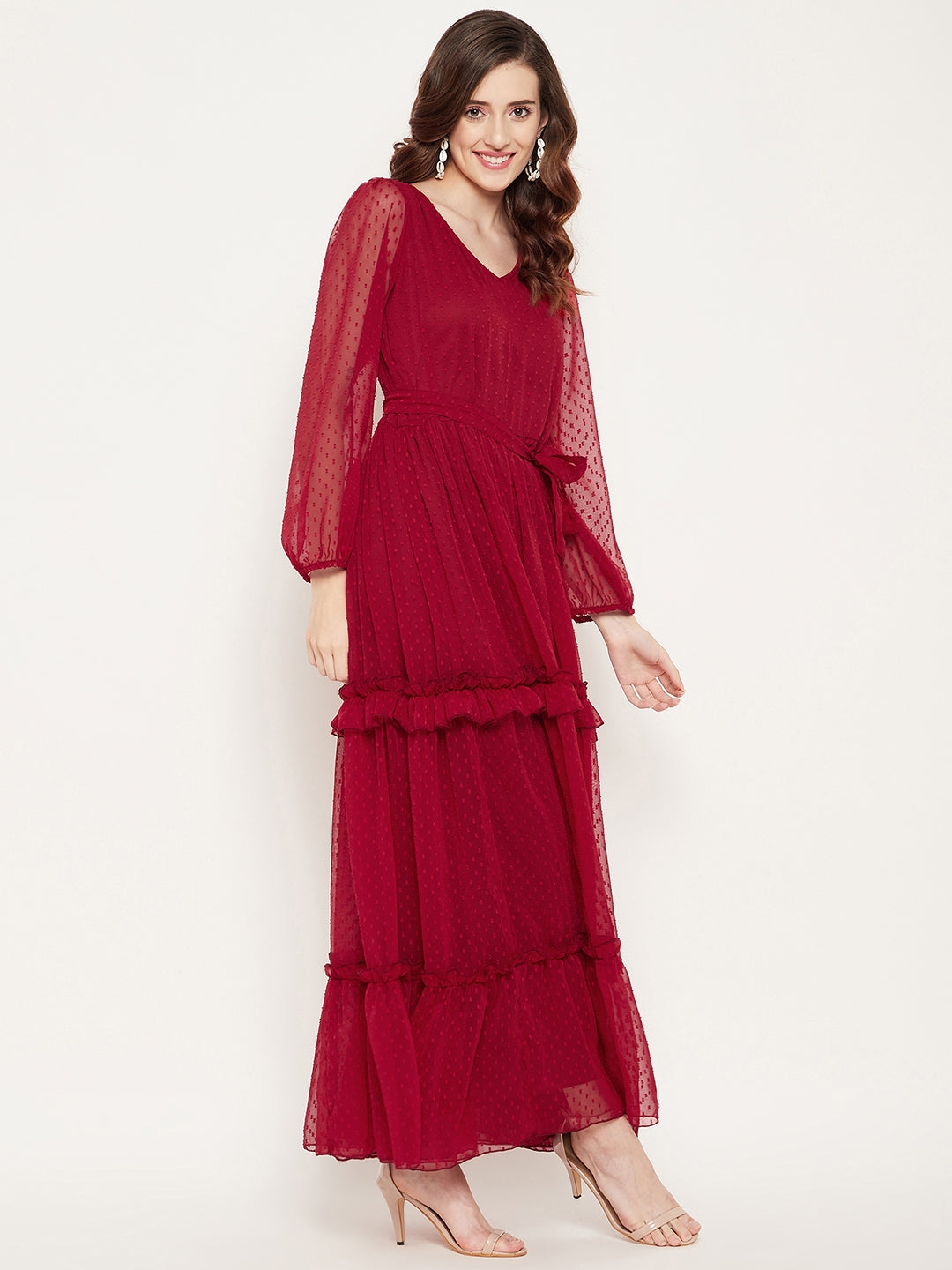 Red Georgette Maxi Dress