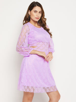 Self Design Lace Bodycon Dress
