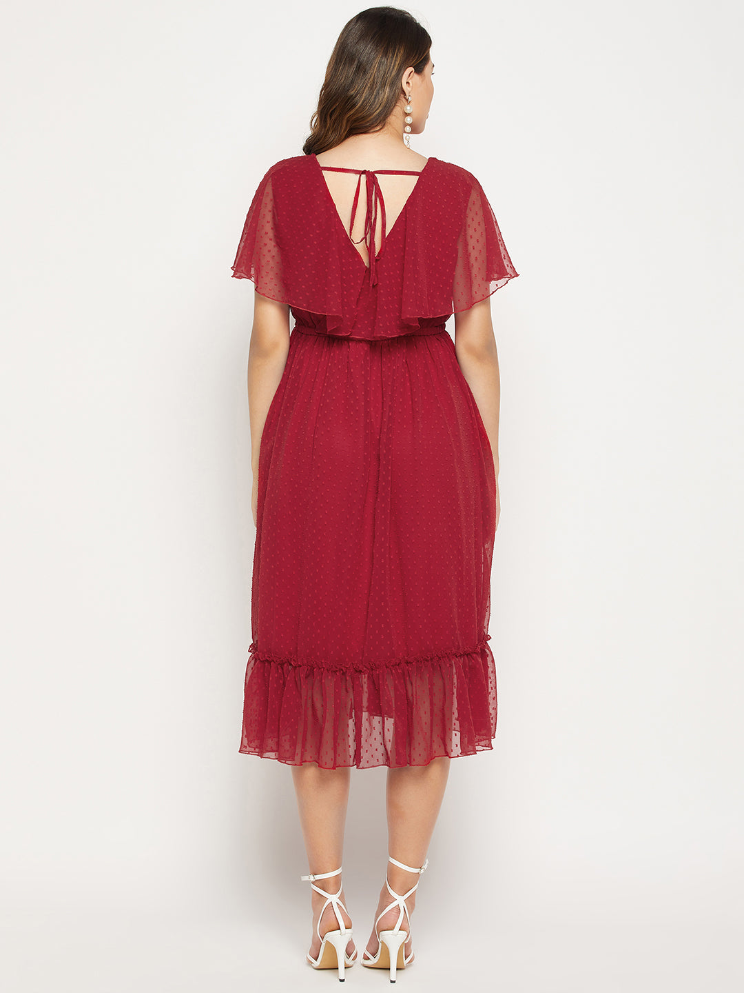 Self Design Georgette Midi Wrap Dress