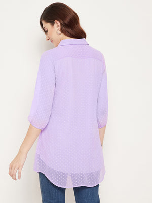 Mauve Shirt Collar Tunic