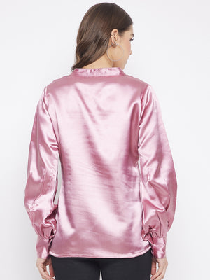 Rose Tie and Dye Satin Empire Top