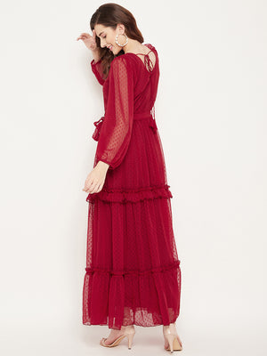 Red Georgette Maxi Dress