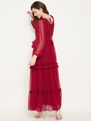 Red Georgette Maxi Dress