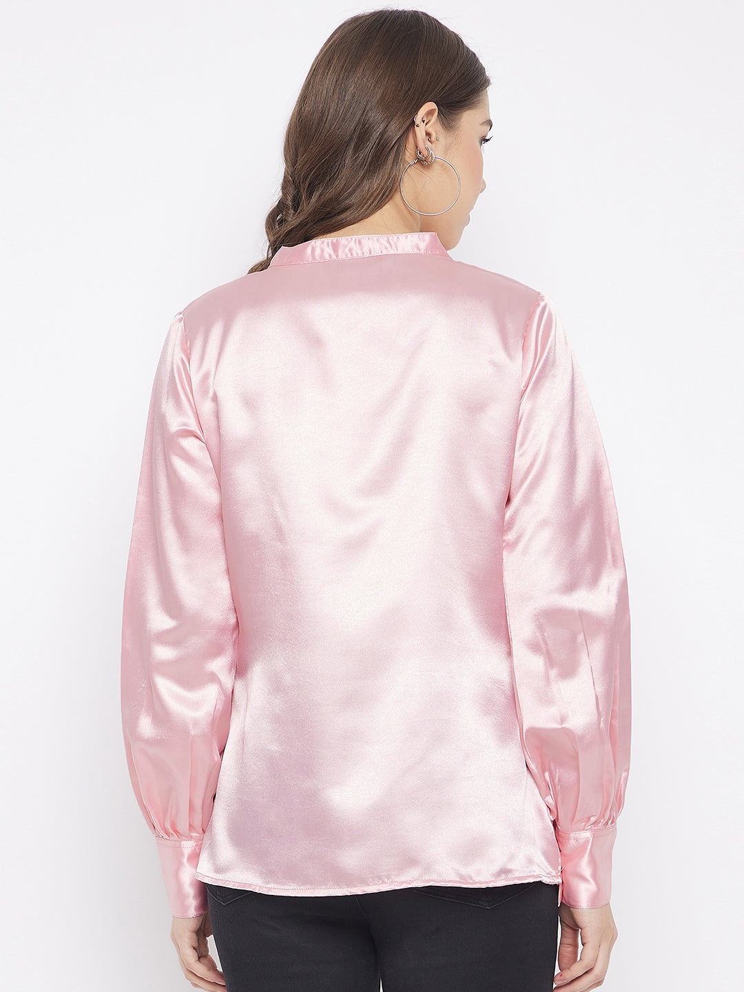 Pink Print Satin Top