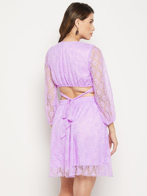 Self Design Lace Bodycon Dress
