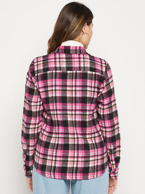 Women Relaxed Tartan Checks Checked Cotton Casual Shirt