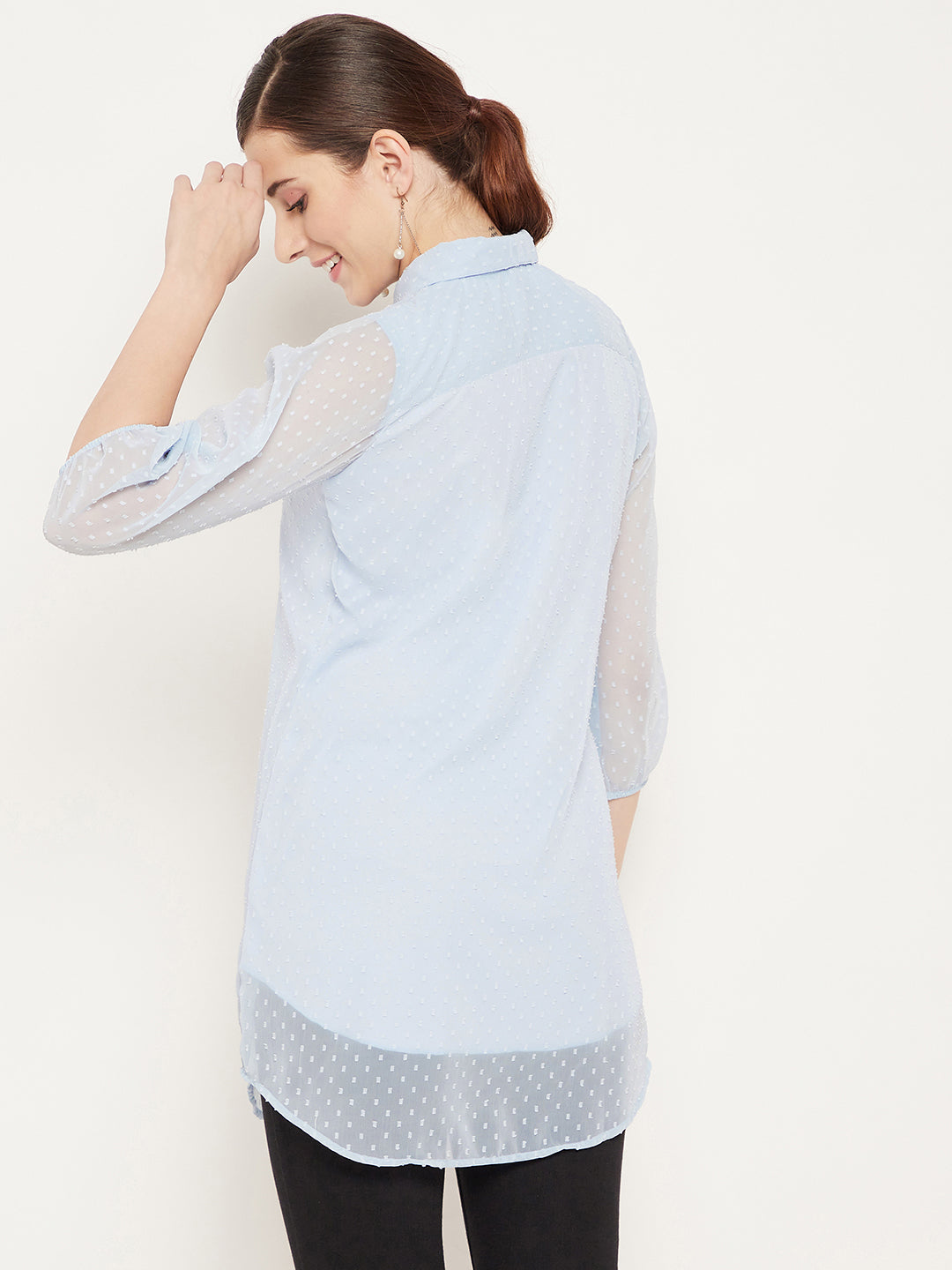 Blue Shirt Collar Tunic