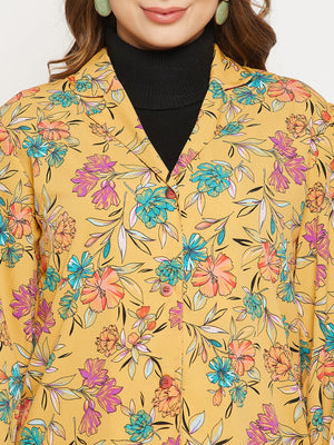 Long Sleeves Relaxed Floral Printed Casual Shirt