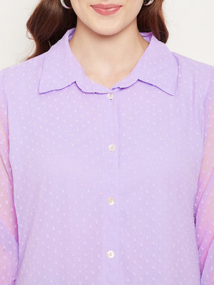 Mauve Shirt Collar Tunic