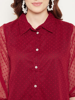 Red Shirt Collar Tunic