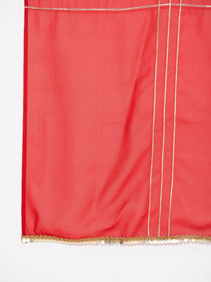 Silk Blend Woven Kurta Palazzo's and Dupatta Set