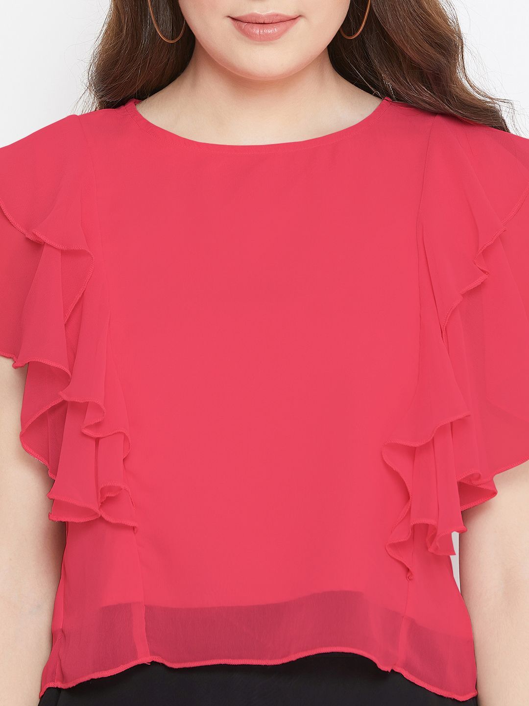 Casual Layered Solid Women Pink Top