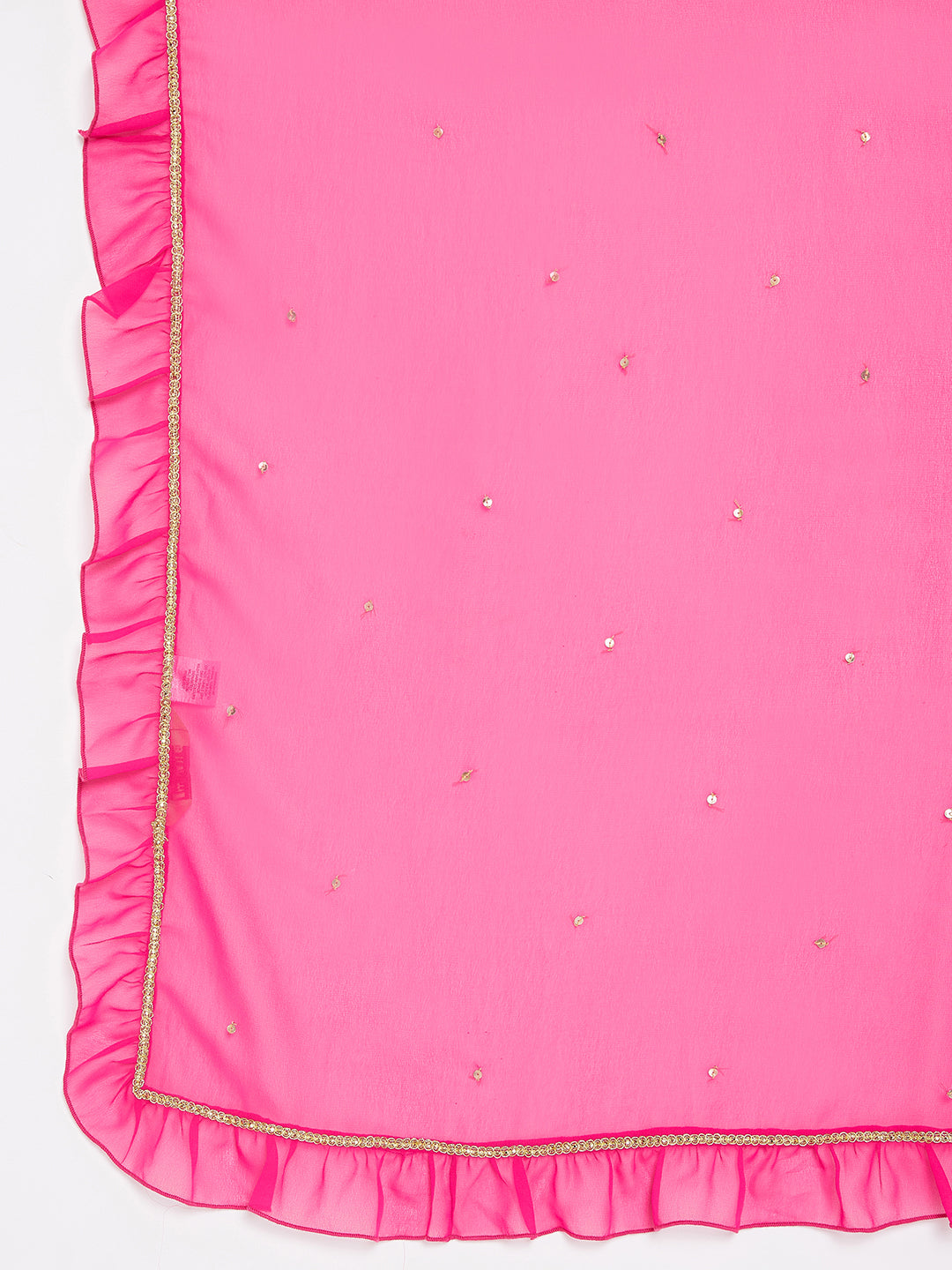 Women Pink Georgette Solid Dupatta.