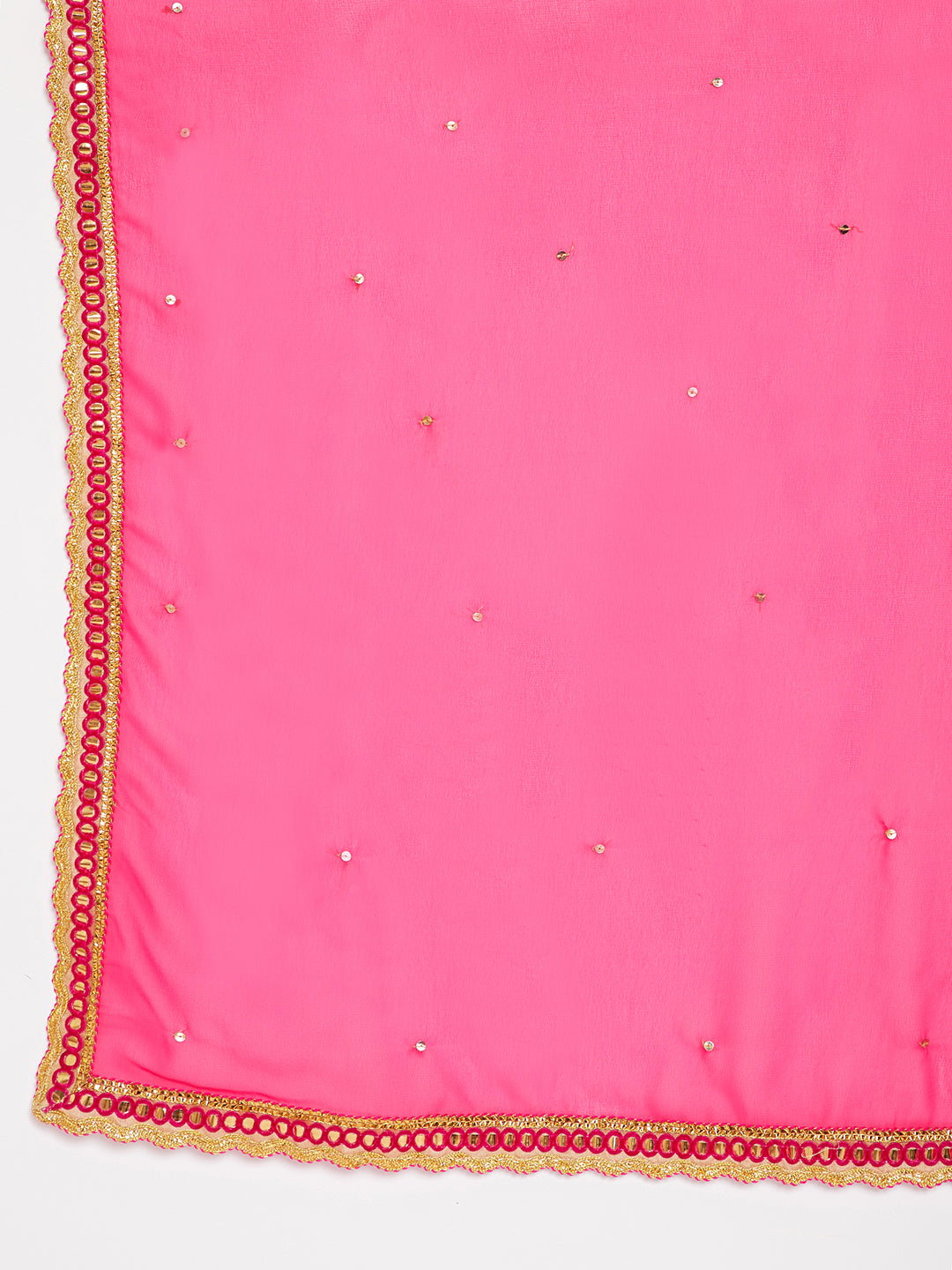 Women Pink Georgette Solid Dupatta.