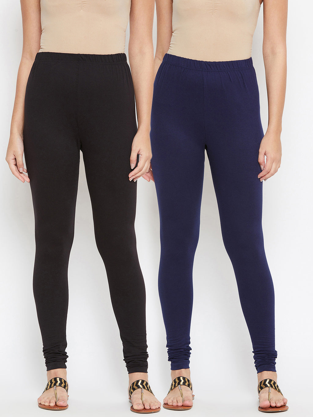 Black & Navy Blue Churidar Legging Combo (Sku-LEGCO12953).