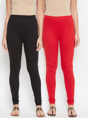 Churidar Black & Red Legging Combo (Sku-LEGCO12954).