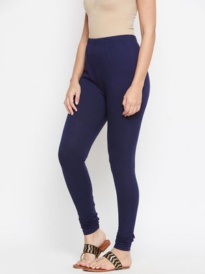 White & Navy Blue Churidar Legging Combo (Sku- LEGCO12956).