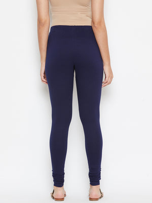 White & Navy Blue Churidar Legging Combo (Sku- LEGCO12956).