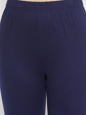 White & Navy Blue Churidar Legging Combo (Sku- LEGCO12956).