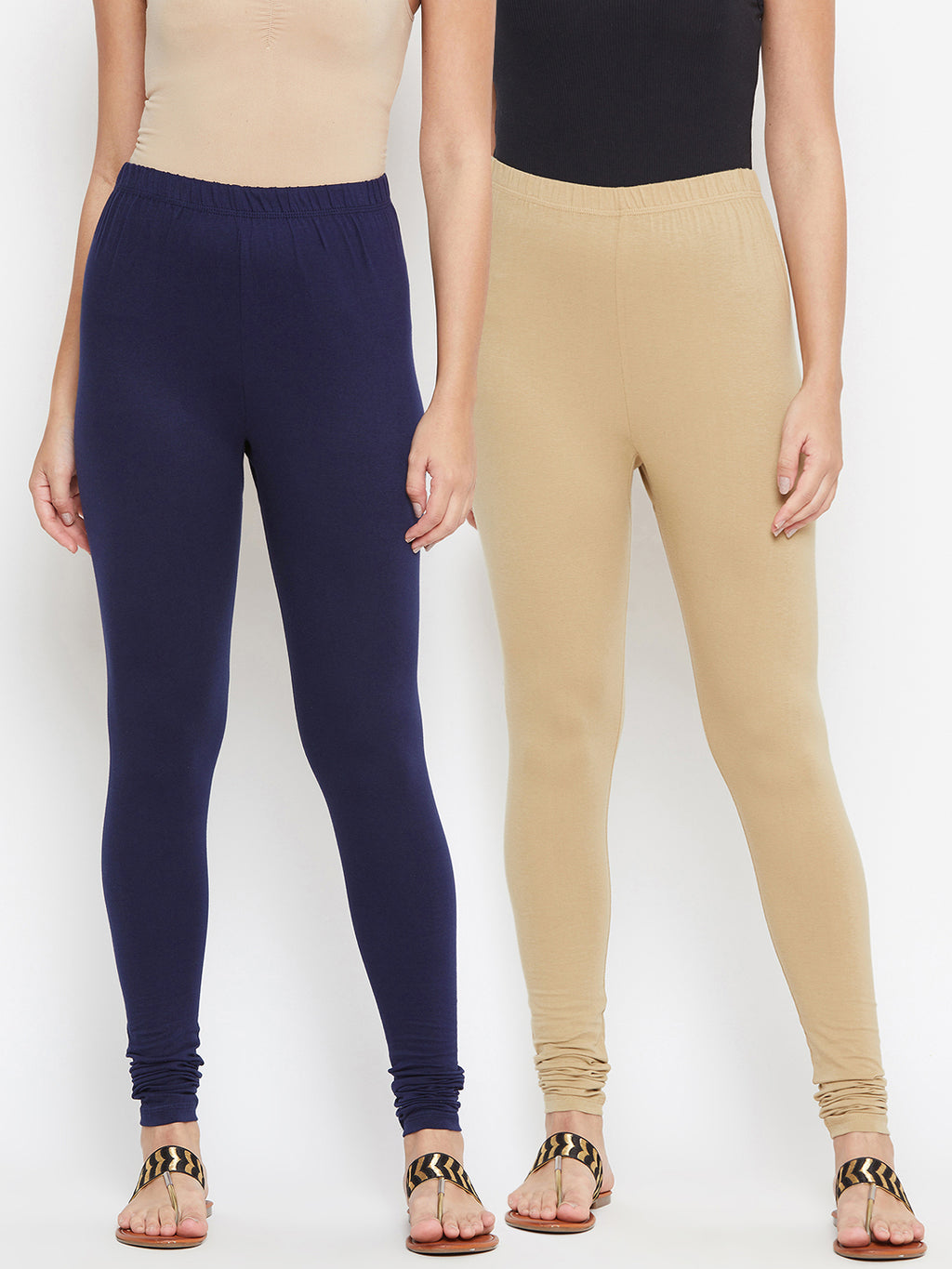 Skin & Navy Blue Churidar Legging Combo (Sku-LEGCO12961).