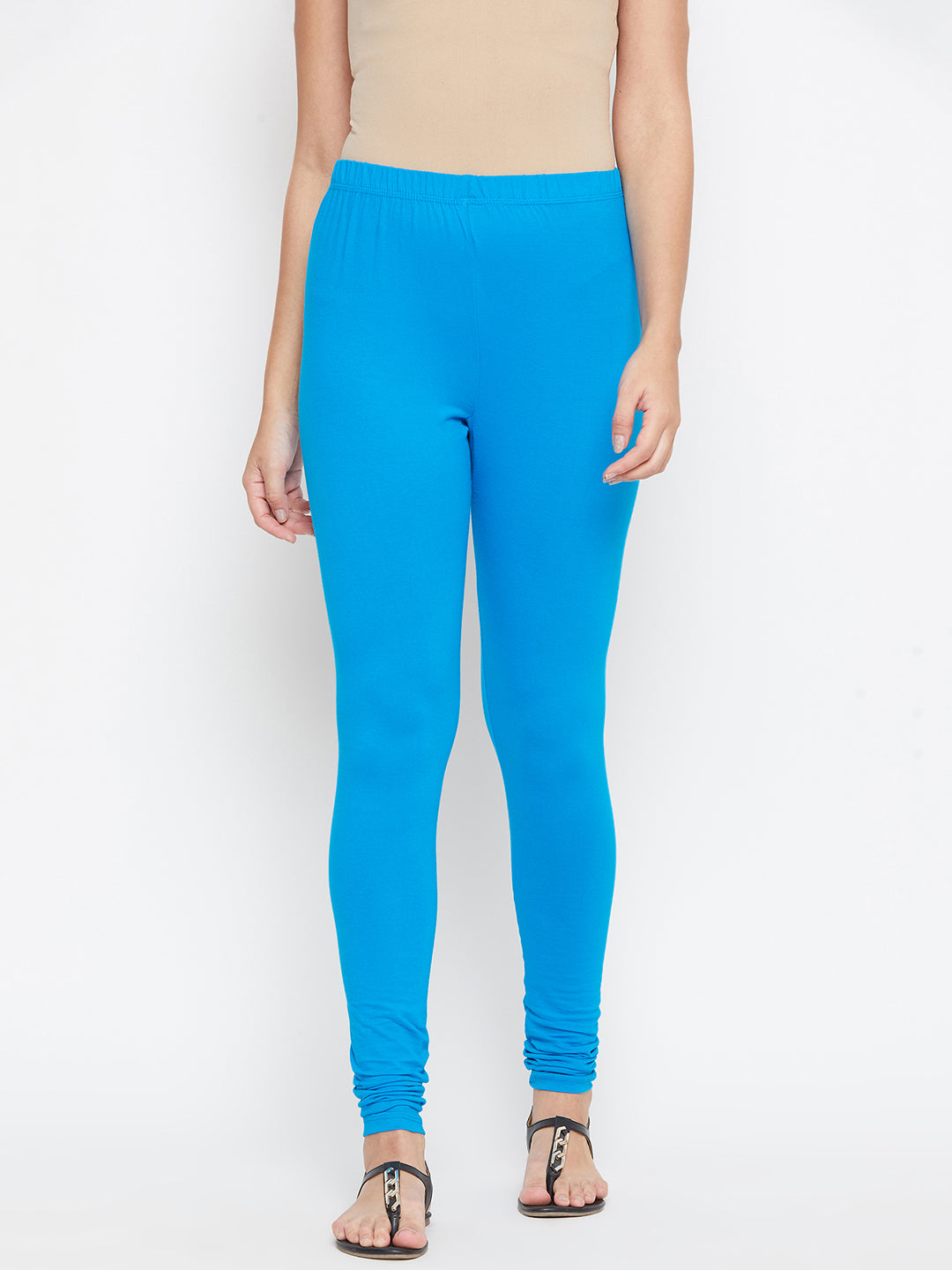 Yellow and Tuquoise Blue Churidar Legging Combo (Sku-LEGCO12962).