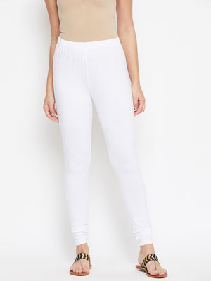 Green and White Churidar Legging Combo (Sku-LEGCO12963).