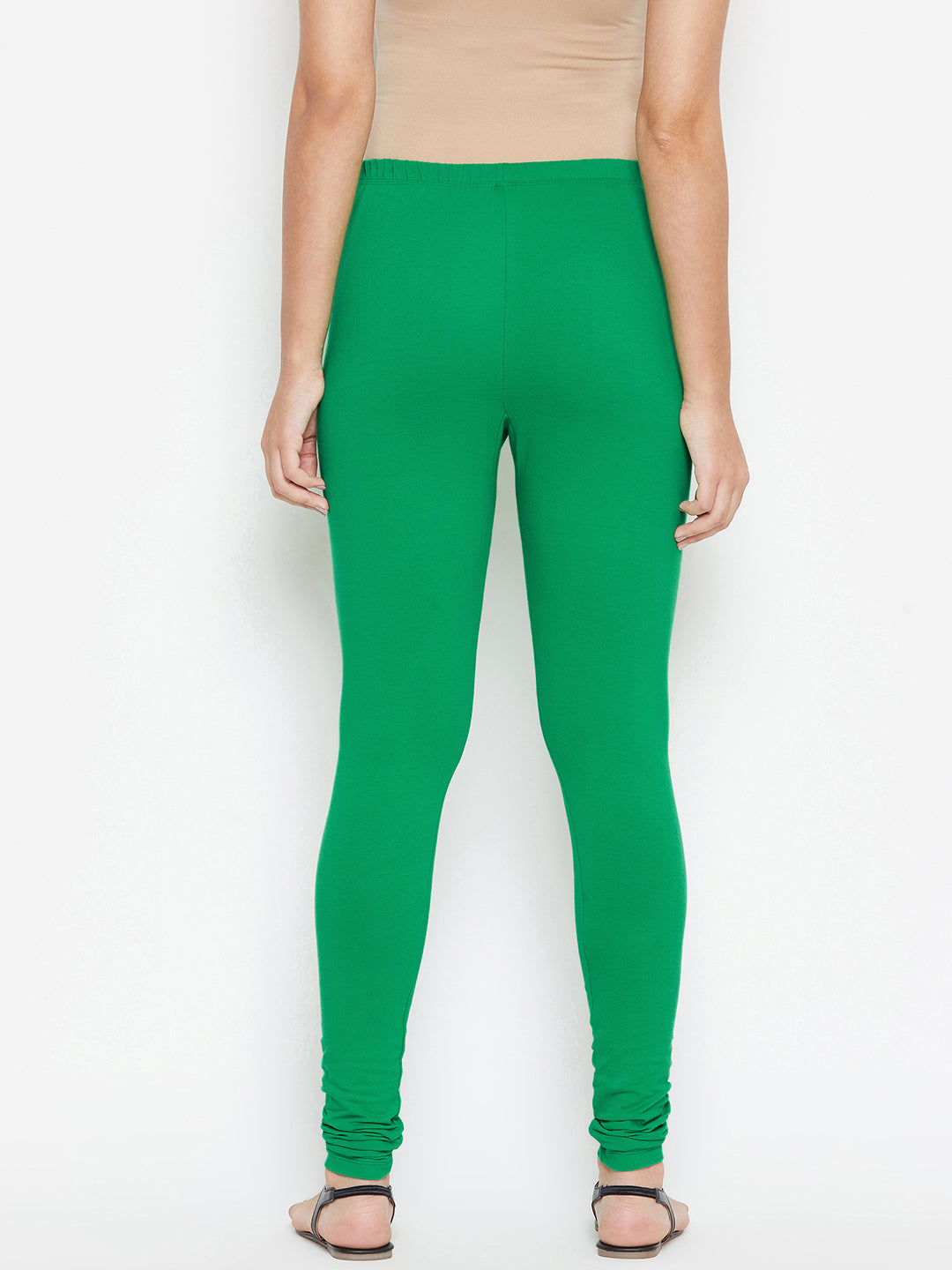 Green and White Churidar Legging Combo (Sku-LEGCO12963).