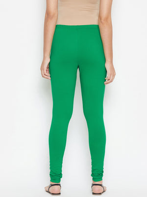 Green and White Churidar Legging Combo (Sku-LEGCO12963).