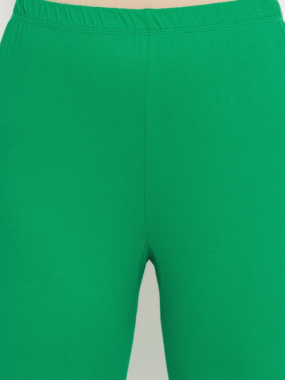 Green and White Churidar Legging Combo (Sku-LEGCO12963).